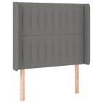 vidaXL Tăblie de pat cu aripioare gri închis 93x16x118/128 cm textil