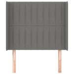 vidaXL Tăblie de pat cu aripioare gri închis 93x16x118/128 cm textil