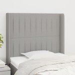 vidaXL Tăblie de pat cu aripioare gri deschis 103x16x118/128 cm textil