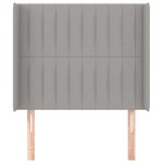 vidaXL Tăblie de pat cu aripioare gri deschis 103x16x118/128 cm textil