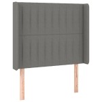 vidaXL Tăblie de pat cu aripioare gri închis 103x16x118/128 cm textil