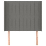 vidaXL Tăblie de pat cu aripioare gri închis 103x16x118/128 cm textil