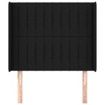 vidaXL Tăblie de pat cu aripioare, negru, 103x16x118/128 cm, textil