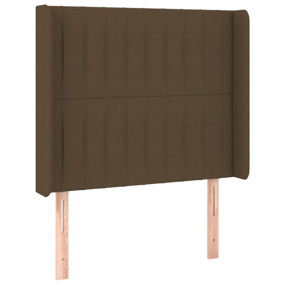 vidaXL Tăblie de pat cu aripioare maro închis 103x16x118/128 cm textil