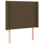 vidaXL Tăblie de pat cu aripioare maro închis 103x16x118/128 cm textil
