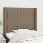vidaXL Tăblie de pat cu aripioare gri taupe 103x16x118/128 cm textil