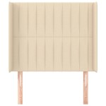 vidaXL Tăblie de pat cu aripioare, crem, 103x16x118/128 cm, textil