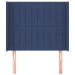 vidaXL Tăblie de pat cu aripioare, albastru, 103x16x118/128 cm, textil