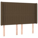 vidaXL Tăblie de pat cu aripioare maro închis 147x16x118/128 cm textil