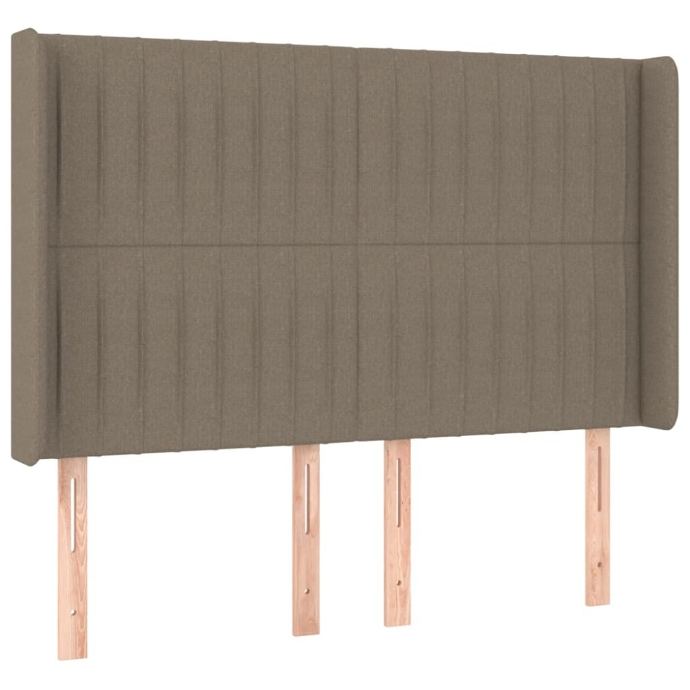 vidaXL Tăblie de pat cu aripioare gri taupe 147x16x118/128 cm textil