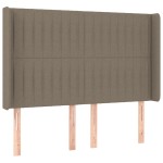 vidaXL Tăblie de pat cu aripioare gri taupe 147x16x118/128 cm textil