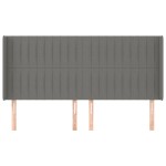 vidaXL Tăblie de pat cu aripioare gri închis 163x16x118/128 cm textil vidaXL Tăblie de pat cu aripioare gri închis 163x16x118/128 cm textil