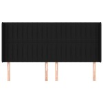 vidaXL Tăblie de pat cu aripioare, negru, 163x16x118/128 cm, textil