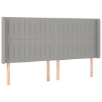 vidaXL Tăblie de pat cu aripioare gri deschis 183x16x118/128 cm textil