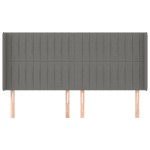 vidaXL Tăblie de pat cu aripioare gri închis 183x16x118/128 cm textil vidaXL Tăblie de pat cu aripioare gri închis 183x16x118/128 cm textil