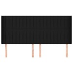 vidaXL Tăblie de pat cu aripioare, negru, 183x16x118/128 cm, textil