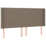 vidaXL Tăblie de pat cu aripioare gri taupe 183x16x118/128 cm textil