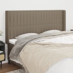 vidaXL Tăblie de pat cu aripioare gri taupe 183x16x118/128 cm textil