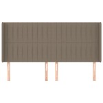 vidaXL Tăblie de pat cu aripioare gri taupe 183x16x118/128 cm textil