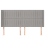 vidaXL Tăblie de pat cu aripioare gri deschis 203x16x118/128 cm textil vidaXL Tăblie de pat cu aripioare gri deschis 203x16x118/128 cm textil