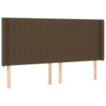 vidaXL Tăblie de pat cu aripioare maro închis 203x16x118/128 cm textil