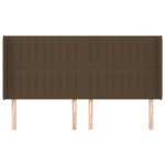 vidaXL Tăblie de pat cu aripioare maro închis 203x16x118/128 cm textil