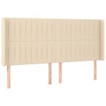 vidaXL Tăblie de pat cu aripioare, crem, 203x16x118/128 cm, textil