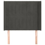 vidaXL Tăblie de pat cu aripioare gri închis 83x16x118/128 cm catifea