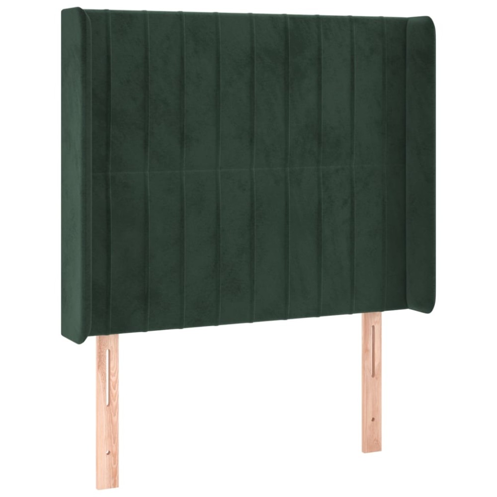 vidaXL Tăblie pat cu aripioare verde închis 83x16x118/128 cm catifea