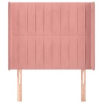 vidaXL Tăblie de pat cu aripioare, roz, 83x16x118/128 cm, catifea