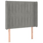 vidaXL Tăblie de pat cu aripioare gri deschis 93x16x118/128 cm catifea
