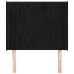 vidaXL Tăblie de pat cu aripioare, negru, 93x16x118/128 cm, catifea