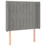 vidaXL Tăblie de pat cu aripioare gri deschis 103x16x118/128cm catifea