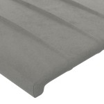 vidaXL Tăblie de pat cu aripioare gri deschis 103x16x118/128cm catifea