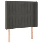 vidaXL Tăblie de pat cu aripioare gri închis 103x16x118/128 cm catifea
