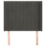 vidaXL Tăblie de pat cu aripioare gri închis 103x16x118/128 cm catifea