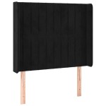 vidaXL Tăblie de pat cu aripioare, negru, 103x16x118/128 cm, catifea