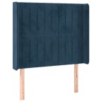 vidaXL Tăblie pat cu urechi albastru închis 103x16x118/128 cm catifea vidaXL Tăblie pat cu urechi albastru închis 103x16x118/128 cm catifea