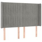 vidaXL Tăblie de pat cu aripioare gri deschis 147x16x118/128cm catifea vidaXL Tăblie de pat cu aripioare gri deschis 147x16x118/128cm catifea