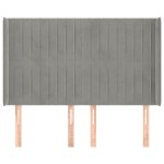 vidaXL Tăblie de pat cu aripioare gri deschis 147x16x118/128cm catifea vidaXL Tăblie de pat cu aripioare gri deschis 147x16x118/128cm catifea