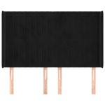 vidaXL Tăblie de pat cu aripioare, negru, 147x16x118/128 cm, catifea