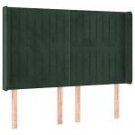 vidaXL Tăblie pat cu aripioare verde închis 147x16x118/128 cm catifea vidaXL Tăblie pat cu aripioare verde închis 147x16x118/128 cm catifea