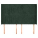 vidaXL Tăblie pat cu aripioare verde închis 147x16x118/128 cm catifea vidaXL Tăblie pat cu aripioare verde închis 147x16x118/128 cm catifea