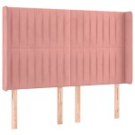 vidaXL Tăblie de pat cu aripioare, roz, 147x16x118/128 cm, catifea