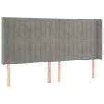 vidaXL Tăblie de pat cu aripioare gri deschis 163x16x118/128cm catifea vidaXL Tăblie de pat cu aripioare gri deschis 163x16x118/128cm catifea
