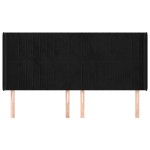vidaXL Tăblie de pat cu aripioare, negru, 163x16x118/128 cm, catifea
