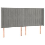 vidaXL Tăblie de pat cu aripioare gri deschis 183x16x118/128cm catifea