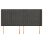 vidaXL Tăblie de pat cu aripioare gri închis 183x16x118/128 cm catifea vidaXL Tăblie de pat cu aripioare gri închis 183x16x118/128 cm catifea