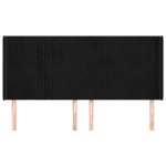 vidaXL Tăblie de pat cu aripioare, negru, 183x16x118/128 cm, catifea