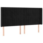 vidaXL Tăblie de pat cu aripioare, negru, 203x16x118/128 cm, catifea